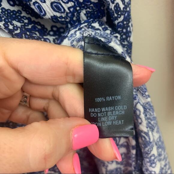 Lulus Mandala Daydream Blue/White Print Long Sleeve Dual Split Maxi Dress - Picture 5 of 9